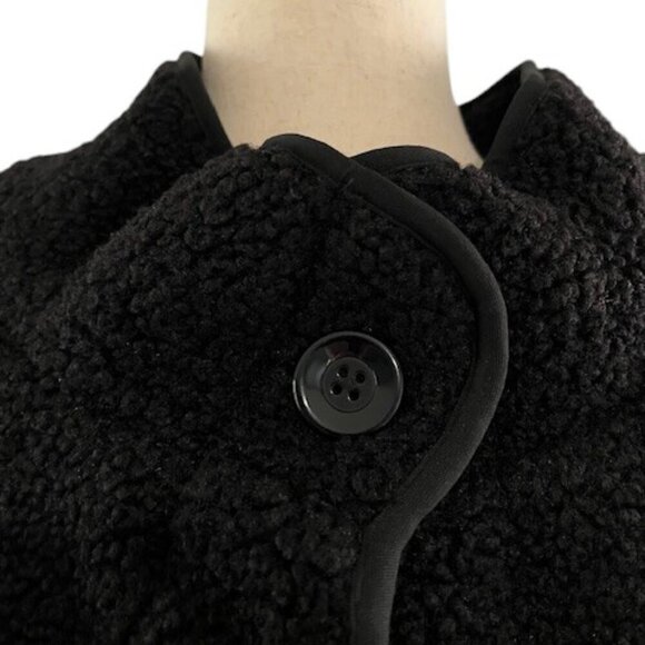 WOMAN WITHIN Black 2-in-1 Zip-Off Berber Quilted Jacket Button Down Plus Size 5X - Picture 4 of 14